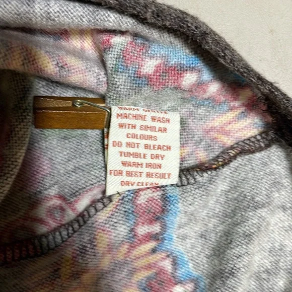 ARYEH Boho Hip Fanciful Long Flare Sleeved Colorful Sweater dress -M- #0029 - Picture 11 of 13